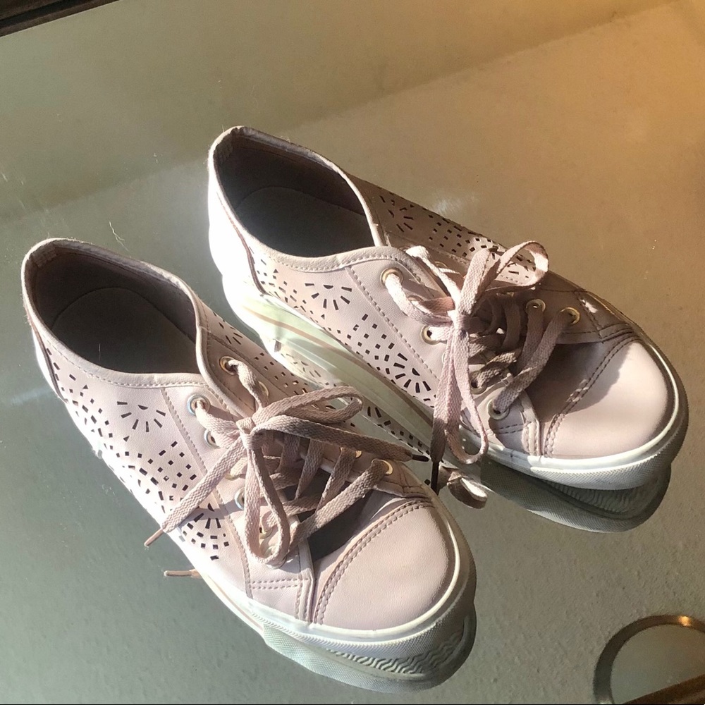 flower cut out sneakers